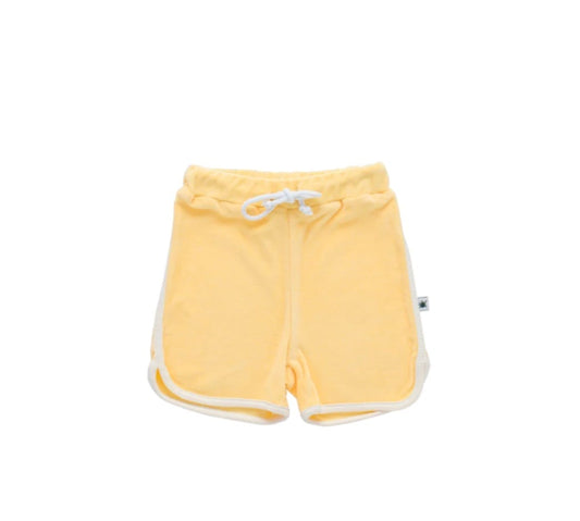 "Run" Terry Towel Shorts - Yellow